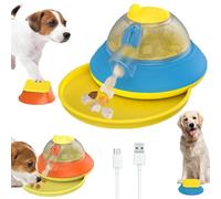 Dog Puzzle Feeder Toy Dispenser, Automatic Treat Dispenser with Button, Dog Puzzle Feeder Toy with Remote Control, Rechargeable Electronic Interactive Toy for Dogs (Blue)