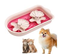 Dog Puzzle Slow pet Feeder, Slow Feeder Dog Bowls with Lick Mat and Puzzle Inserts for Large Dogs with Non-Slip Base, Removable Puzzle Inserts Easy to Clean (Pink)
