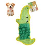 Dog Puzzle Squeaky Toy Funny Crocodile Hedgehog Bee Slow Feeder Treat Dispensing Plush Durable Hide and Seek Crinkle Chew Toy Snuffle Game (Green, Medium)