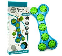 Dog Puzzle Toy - BONE & PAW shape Feeder - Interactive Toys for Boredom, Treat Dispensing, Hide, Seek, Treat & Training Enrichment, Slow Feeding, Gifts (Blue, Bone)
