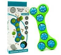 Dog Puzzle Toy - BONE & PAW shape Feeder - Interactive Toys for Boredom, Treat Dispensing, Hide, Seek, Treat & Training Enrichment, Slow Feeding, Gifts (Green, Bone)