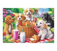 Dog Puzzles for Kids Ages 6-8 8-10 - Picnic Puppy Jigsaw Puzzles - 1000 Piece Senior Jigsaw Puzzle for Toddlers Kids Puzzles Ages 3-5 Toys Birthday Gifts for Boys Girls Adults