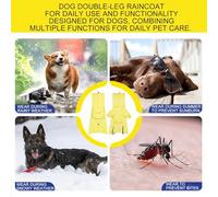 Dog Rain Coat - Rain Jacket for Dogs with Traction Rope Hole and Reflective Stripes - Adjustable Poncho for Nighttime Visibility Medium Large Pet Hiking Trips Rainy Day Walk
