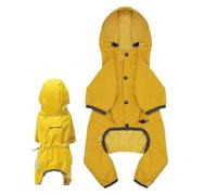 Dog Rain Coat Waterproof Adjustable Lightweight Yellow Clothes