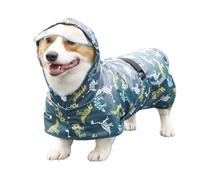 Dog Rain Jacket - Dog Raincoat | Dog Jacket Waterproof Adjustable Pet Clothing with Rope Hole Stripes, Snow-Covered Windproof Windproof Hood for Small to X-Large Dogs and Puppies