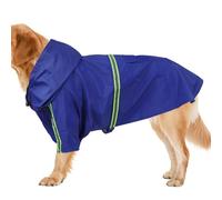 Dog Rain Jacket | Waterproof & Windproof Easily Wearable Pet Jacket | Adjustable Hooded Pet Coat Poncho with Reflective Strip, High-Visibility Breathable Dog Clothes for Walking