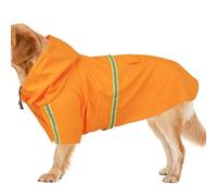 Dog Rain Jacket - Waterproof & Windproof Easily Wearable Pet Jacket,Adjustable Hooded Pet Coat Poncho with Reflective Strip, High-Visibility Breathable Dog Clothes for Walking