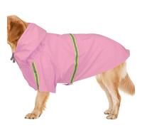 Dog Rain Poncho | Easily Wearable Pet Rain Jacket - Adjustable Hooded Pet Coat Poncho with Reflective Strip, High-Visibility Breathable Dog Clothes for Walking