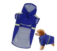 Dog Rain Poncho | Easily Wearable Pet Rain Jacket | Adjustable Hooded Pet Coat Poncho with Reflective Strip, High-Visibility Breathable Dog Clothes for Walking