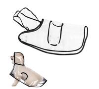 Dog Rain Poncho for Small Medium Dogs Clear Thick Waterproof Raincoat Double Buckle Windproof Pet Hooded Cape for Bichon Poodle (Black, XL)