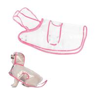 Dog Rain Poncho for Small Medium Dogs Clear Thick Waterproof Raincoat Double Buckle Windproof Pet Hooded Cape for Bichon Poodle (Pink, S)