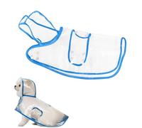 Dog Rain Poncho for Small Medium Dogs Clear Thick Waterproof Raincoat Double Buckle Windproof Pet Hooded Cape for Bichon Poodle (Blue, S)
