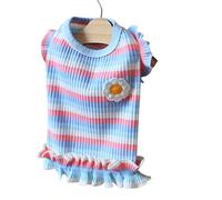Dog Rainbow Stripe Dress Summer Cat Outfits Soft Breathable Cotton Outfits Clothes for Small Medium X-L XX-L Girls Puppy Lightweight Pet Dresses