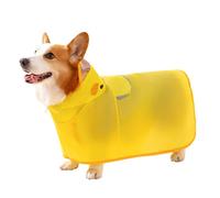 Dog Raincoat - 60cm Slicker Poncho, Effortless Buckle Mechanism | Polyester Hooded Yellow Puppy Poncho with Reflective Strip, Waterproof Pet Rain Coat for Small, Medium, Large Dogs, Outdoor Playing