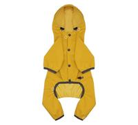Dog Raincoat - Breathable Lightweight Design, Secure Adjustable Closure | Waterproof Hooded Yellow Coat For Small Medium Pets, Snow Weather Walking, Rainy Day Hunting, Festive Holiday Outings