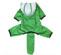 Dog raincoat, four legged waterproof all inclusive, small dog, teddy bear, teddy bear, spring and summer outings, dog walking, rainy days only, can be towed (green, XS)