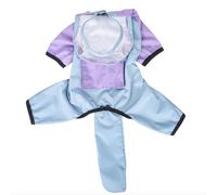 Dog raincoat, four legged waterproof all inclusive, small dog, teddy bear, teddy bear, spring and summer outings, dog walking, rainy days only, can be towed (blue, S)