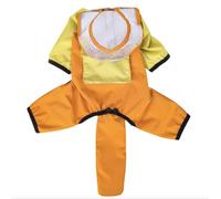 Dog raincoat, four legged waterproof all inclusive, small dog, teddy bear, teddy bear, spring and summer outings, dog walking, rainy days only, can be towed (yellow, M)