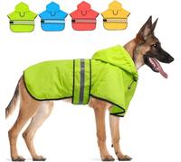 Dog Raincoat Hooded Poncho - Adjustable Waterproof Dog Rain Jacket Lightweight Reflective Dog Rain Coat Pet Slicker for Small Medium Large Dogs (Green, L)