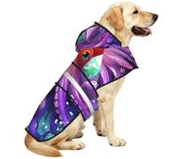 Dog Raincoat Jacket Reflective Adjustable Waterproof Dog Rain Jacket with Leash Hole Windproof Hooded Pet Poncho Rain Coat Colorful Octopus Doggy Slicker for Small to 3X-Large Dogs Walking