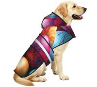 Dog Raincoat Jacket Reflective Adjustable Waterproof Dog Rain Jacket with Leash Hole Windproof Hooded Pet Poncho Rain Coat Easter Day Colorful Eggs Doggy Slicker for Small to 3X-Large Dogs Walking