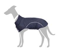 Dog Raincoat Navy Blue S Polyester Waterproof Reflective Strips Back 40cm Secure