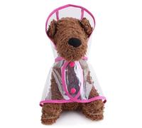 Dog Raincoat New Transparent Plastic Fashion Poncho Pet Teddy Medium and Small Dog Raincoat Pet Supplies (M,Pink)