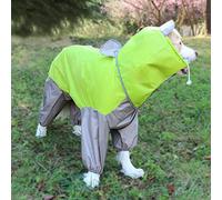Dog raincoat, Pet Large Dog Raincoat Outdoor Waterproof Clothes Hooded Jumpsuit Cloak for Small Big Dogs Rain Coat(Green,28)