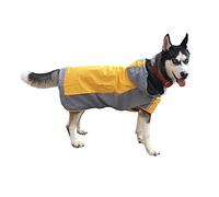 Dog Raincoat,Pet Rain Coat, Large Dog Raincoat Big Dog Clothes Waterproof Pet Coat Fashion Rain Jacket Hooded Lightweight Reflective Dog Poncho(Yellow,4XL)