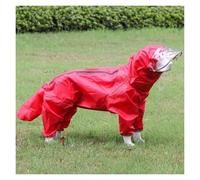 Dog Raincoat,Pet Rain Coat, Large Dog Raincoat Reflective Dog Zip Rain Jacket Waterproof Big Dog Clothes Coat Hoodie For Medium Large Dog Outdoor(Red male,5XL)