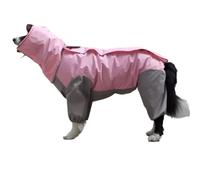 Dog Raincoat,Pet Rain Coat, Pet Dog Raincoat Outdoor Waterproof Clothes Hooded Jumpsuit Overalls For Small Big Dogs Rain Cloak French Bulldog Labrador(Pink,28)