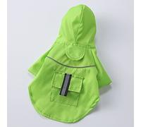 dog raincoat, Pets Clothes Hooded Raincoats Reflective Strip Dogs Rain Coats Waterproof Outdoor Breathable Net Yarn Jackets(Green,M)