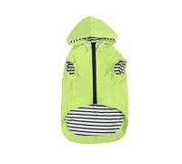 Dog raincoat rain jacket dogs waterproof fit for small medium breeds zipper closure pocket storage in cold day - Light Green - S