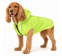 Dog raincoat rain jacket dogs waterproof fit for small medium breeds zipper closure pocket storage in cold day - Light Green - XS