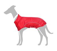 Dog Raincoat Red M Polyester Waterproof Reflective Strips 2 Hook-&-Loop Fasten.