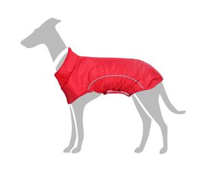 Dog Raincoat Red XXS Polyester Water-Resistant 2x Reflective 36cm Neck 30cm Back