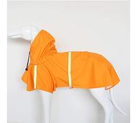 dog raincoat, S-5XL Pets Small Dog Raincoats Reflective Large Dogs Rain Coat Waterproof Jacket Fashion Outdoor Breathable Puppy Clothes(Orange,S)