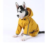 Dog Raincoat Waterproof,Adjustable Dog Rain Jacket with Hooded for Large Dogs,Quick & Easy to Wear
