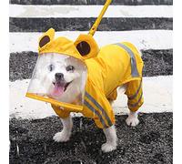 Dog Raincoat,Waterproof Dog Rain Jacket with Safety Reflective Stripe,Hooded Slicker Dachshund Doggy Dog Poncho with Leash for Dogs and Puppies