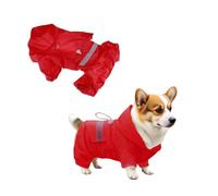 Dog Raincoat, Waterproof Dog Raincoat with Hood for Small Dogs, Lightweight Reflective Rain Jacket Poncho with Lead Hole Plucked Funny Duck Pattern Costumes Rain Clothing for Chihuahua (B, M)