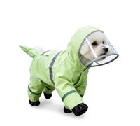 Dog Raincoat Waterproof Lightweight Pet Poncho Jacket with Hood Breathable Puppy Rain Gear Adjustable Reflective Slicker for Small Dogs