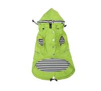 Dog raincoat waterproof raincoats dog rain jacket buttons zipper hood drawstring suitable for small medium yorkie terrier schnauzer poodle border collie labrador 8lbs to 80lbs Green XL