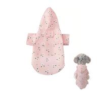 Dog Raincoat Waterproof, Small Dog Rain Coat with Harness Hole & Hood, Lightweight Pet Rain Jacket for Small Medium Dogs Puppy Chihuahua Dachshund Yorkshire Terrier (Pink, L)