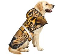 Dog Raincoat Waterproof The deep-eyed leopard Print Rain Coats for Dogs Hooded Slicker Poncho, Reflective Dog Rain Jacket with Harness Hole, Lightweight Pet Rainwear for Dogs
