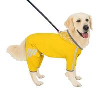 Dog Raincoat Waterproof With Legs, Small Dog Raincoats Waterproof, Transparent Brim Raincoat Yellow for Small Dogs, Lightweight Suit for Outdoor Walks