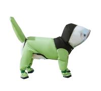 Dog Raincoat with Boots - Waterproof Full-Coverage Pet Rain Jacket with Hood Removable Tail Cover PU Sole Leash Ring Adjustable Magic Tape Rainwear for Rainy Day Walks (M(4-5kg),Green)
