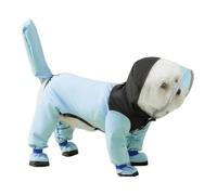 Dog Raincoat with Boots - Waterproof Full-Coverage Pet Rain Jacket with Hood Removable Tail Cover PU Sole Leash Ring Adjustable Magic Tape Rainwear for Rainy Day Walks (XS(1-2kg),Blue2)