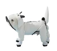 Dog Raincoat with Boots - Waterproof Full-Coverage Pet Rain Jacket with Hood Removable Tail Cover PU Sole Leash Ring Adjustable Magic Tape Rainwear for Rainy Day Walks (M(4-5kg),Panda)