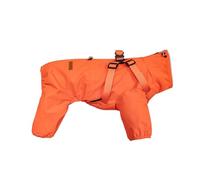 Dog Raincoat With Harness Waterproof Pet Rain Jacket For Small Dogs Adjustable Reflective Dog Rain Overalls With 4 Legs(Orange,L)