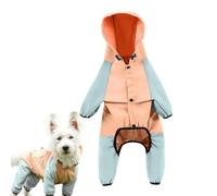 Dog Raincoat with Hood, Reflective Raincoat with Hood for Pets, Breathable Rain Equipment for Small Dogs, Portable Dog Clothes for Fashionable Pet Clothes with Legs for